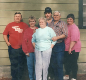 Family photo of six people